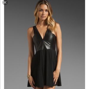 Michelle mason black leather dress